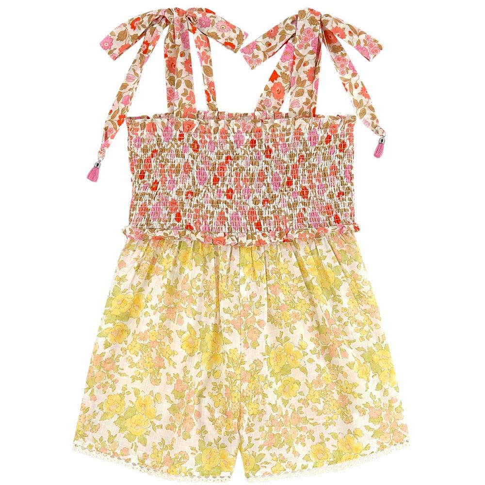 ZIMMERMANN KIDS GIRLS FLORAL COTTON PLAYSUIT 6 YEARS