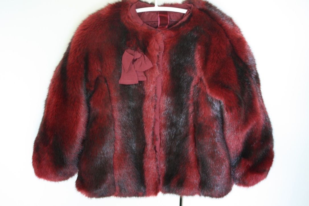MONNALISA BABY FAUX FUR BURGUNDY JACKET COAT 24 MONTHS nikkibradford