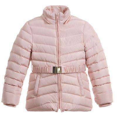 TARTINE ET CHOCOLAT GIRLS PALE PINK DOWN FILLED JACKET & FUR TRIM 3 YEARS