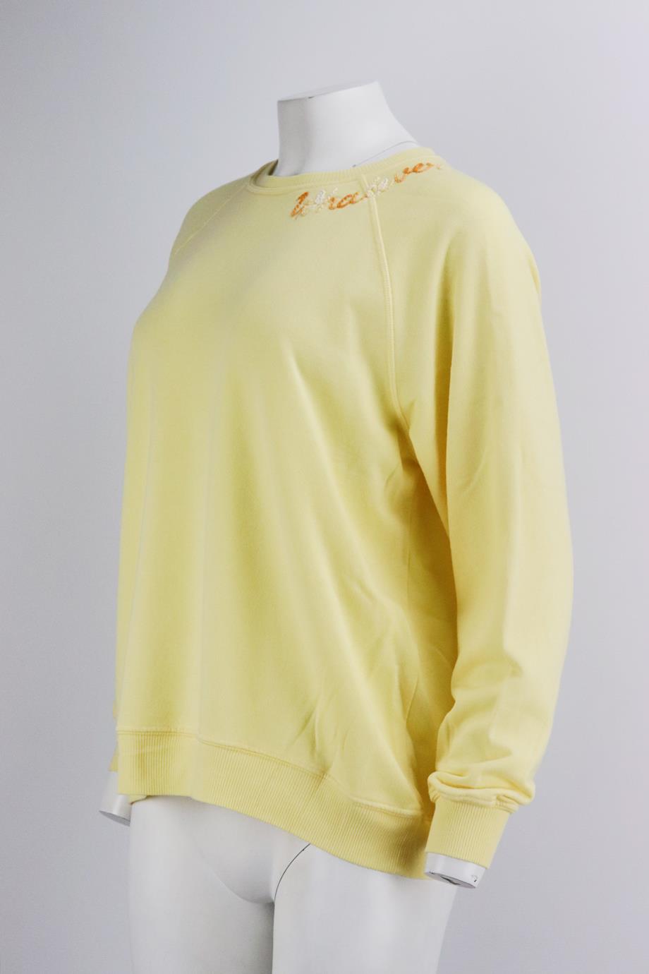 I STOLE MY BOYFRIEND'S SHIRT EMBROIDERED COTTON BLEND SWEATSHIRT MEDIUM/LARGE