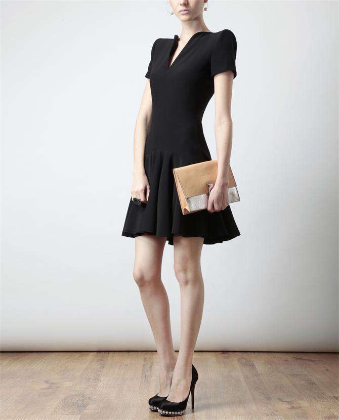 ALEXANDER MCQUEEN NUDE CREPE DRESS SMALL
