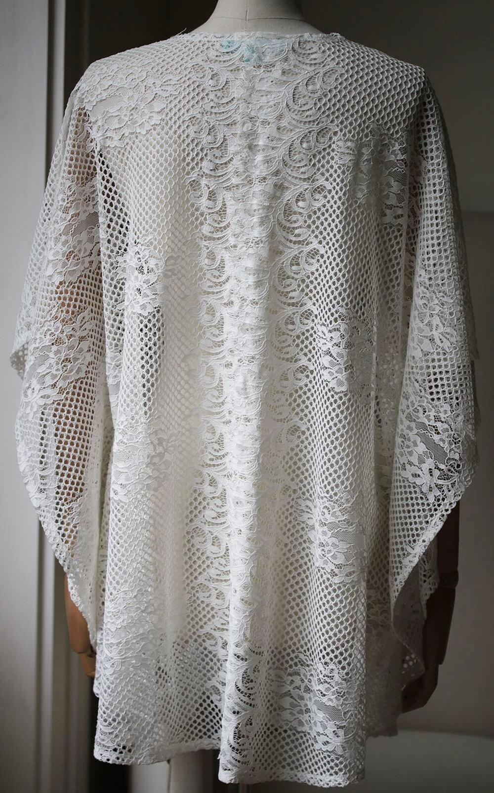 MELISSA ODABASH KATE COTTON BLEND LACE KAFTAN ONE SIZE