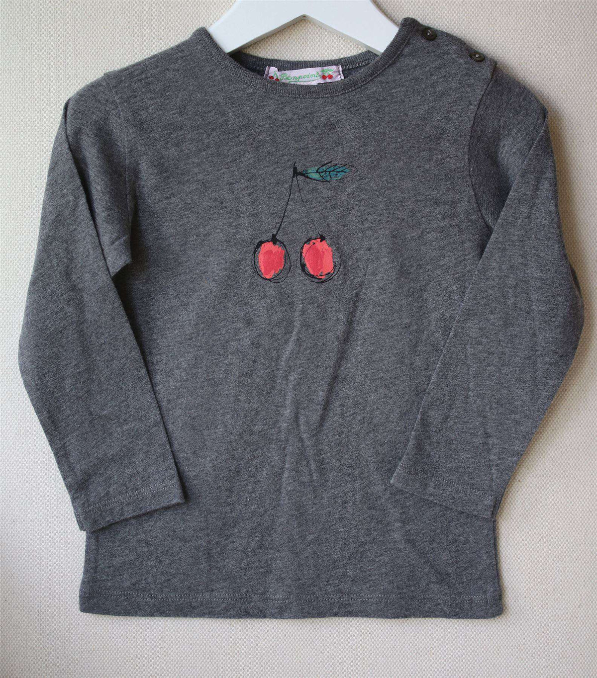 BONPOINT BABY GIRLS GREY CHERRY TOP 18 MONTHS - 2 YEARS