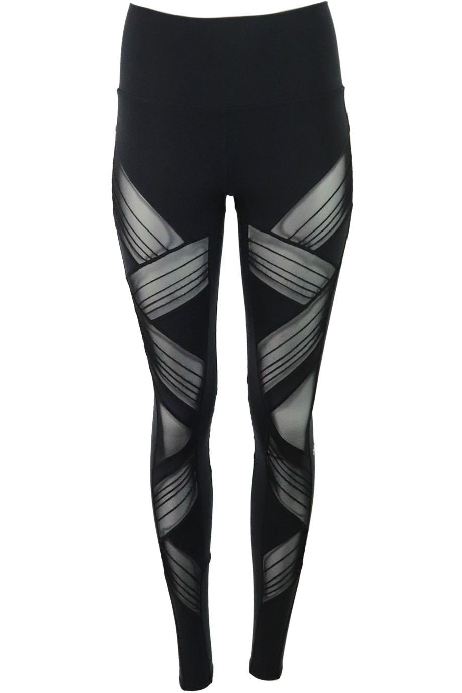 ALO YOGA MESH PANELLED HIGH RISE STRETCH LEGGINGS SMALL
