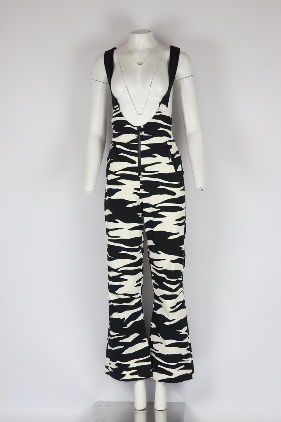 HOLDEN ZEBRA PRINT SHELL FLARED SALOPETTES XSMALL