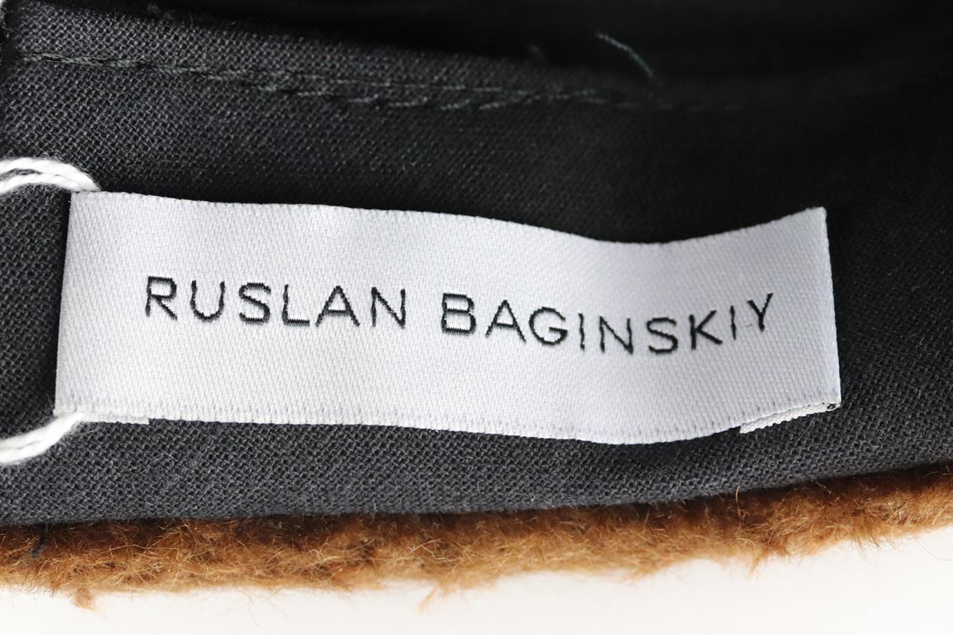 RUSLAN BAGINSKIY LEATHER TRIMMED FAUX FUR CAP