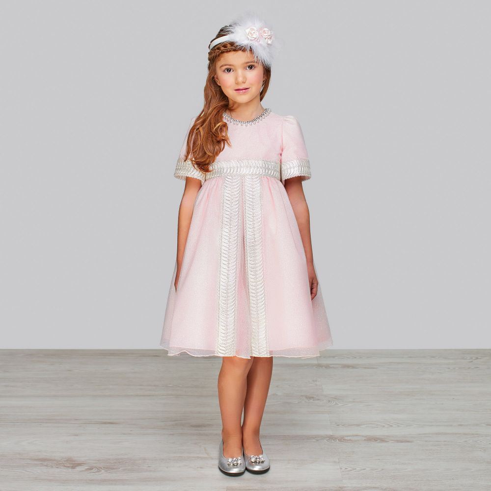 GRACI GIRLS PINK TULLE DRESS WITH DIAMANTÉ, PEARLS & GLITTER 2 YEARS