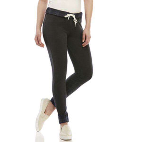 MONROW PLAID TRIM FOLD OVER SWEATPANTS SMALL