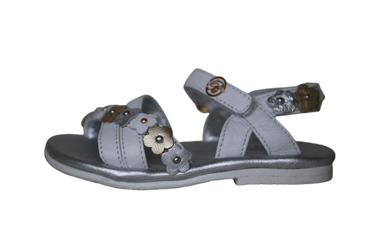 MISS BLUMARINE GIRLS WHITE, SILVER & GOLD FLOWER SANDALS EU 21 UK 4.5