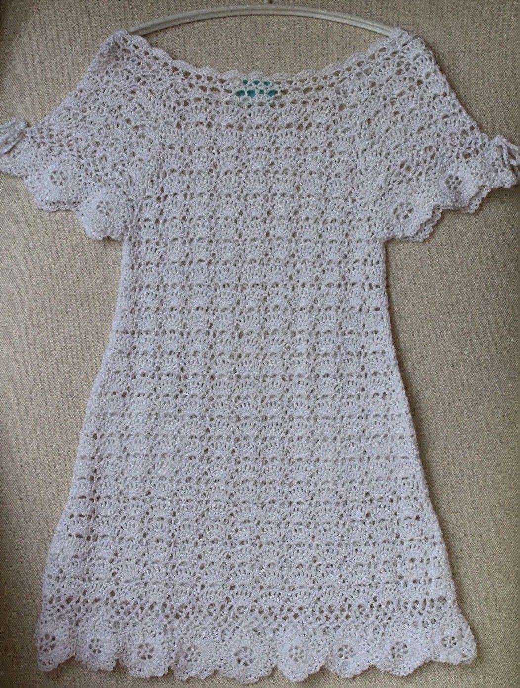 MELISSA ODABASH KIDS GIRLS WHITE CROCHET DRESS 4 YEARS
