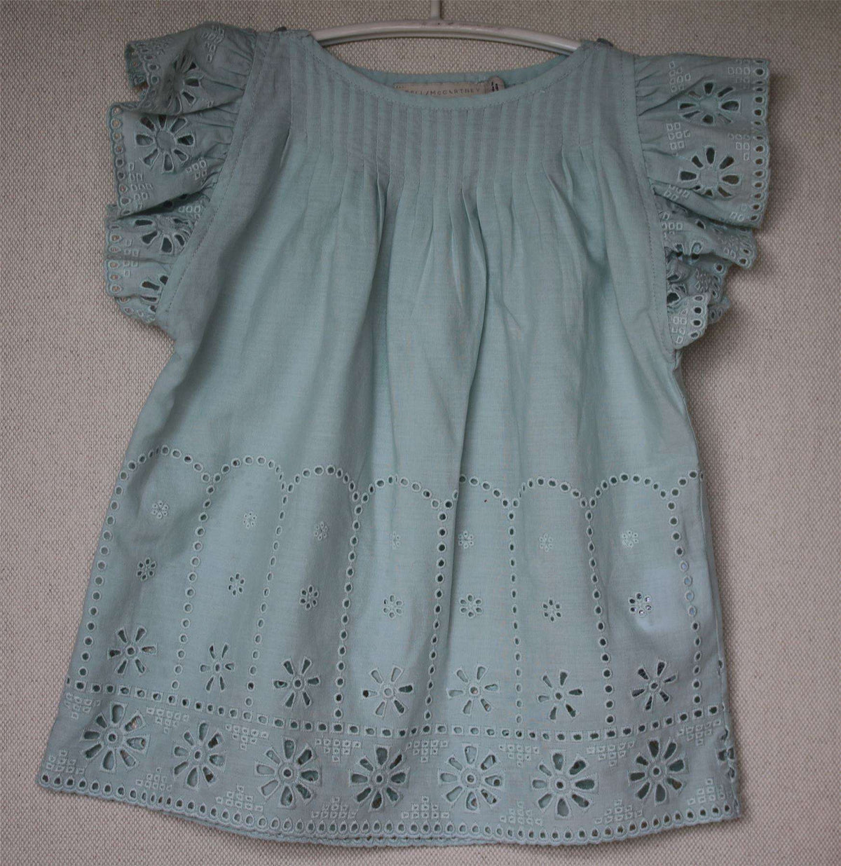STELLA MCCARTNEY KIDS GIRLS BLUE BRODERIE ANGLAISE BLOUSE TOP 4 YEARS