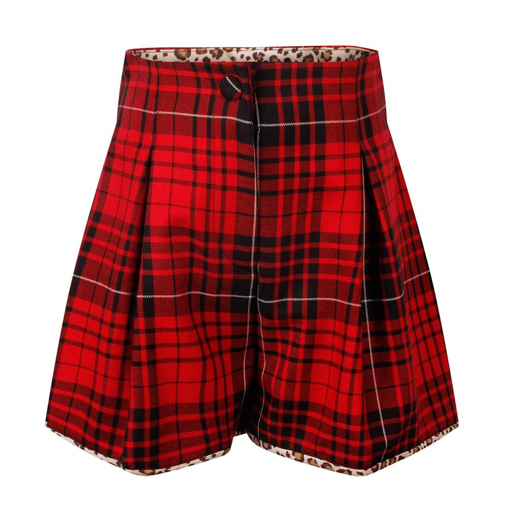 MONNALISA KIDS GIRLS TARTAN COTTON SHORTS 6 YEARS