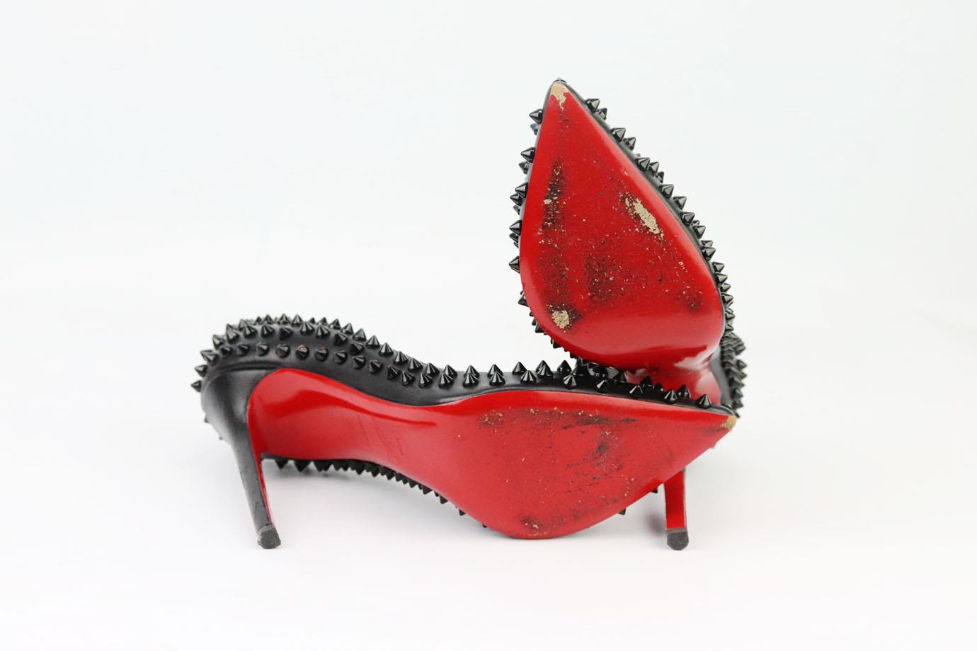 CHRISTIAN LOUBOUTIN So Me 100 spiked leather sandals | NET-A-PORTER