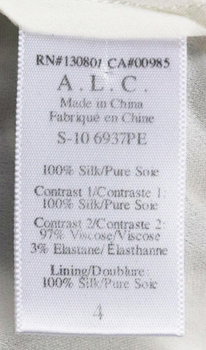A.L.C. PRINTED SILK CREPE DE CHINE MAXI DRESS US 4 UK 8