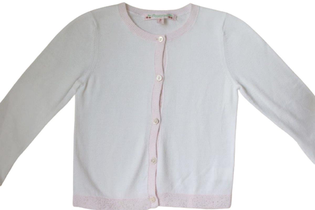 BONPOINT BABY WHITE CARDIGAN 2 YEARS