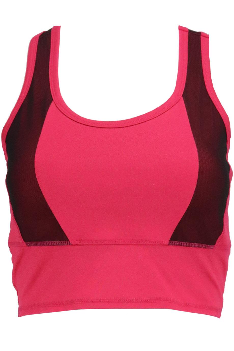 SOYBU MESH PANELED STRETCH JERSEY SPORTS BRA MEDIUM