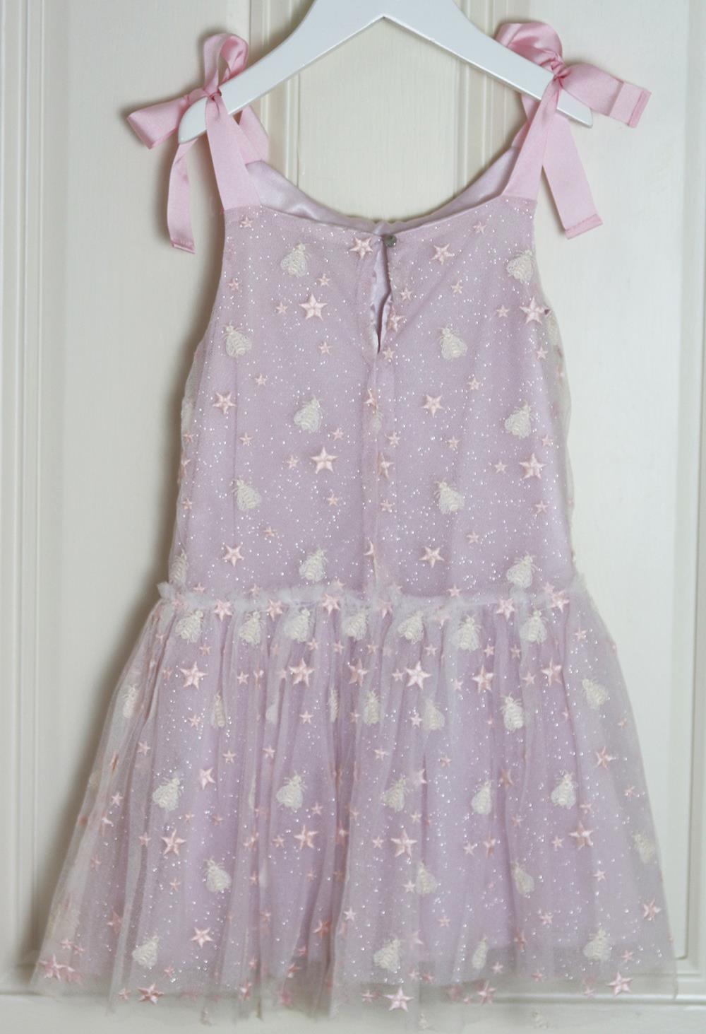 BLEU COMME GRIS KIDS GIRLS EMBROIDERED TULLE DRESS 6 YEARS