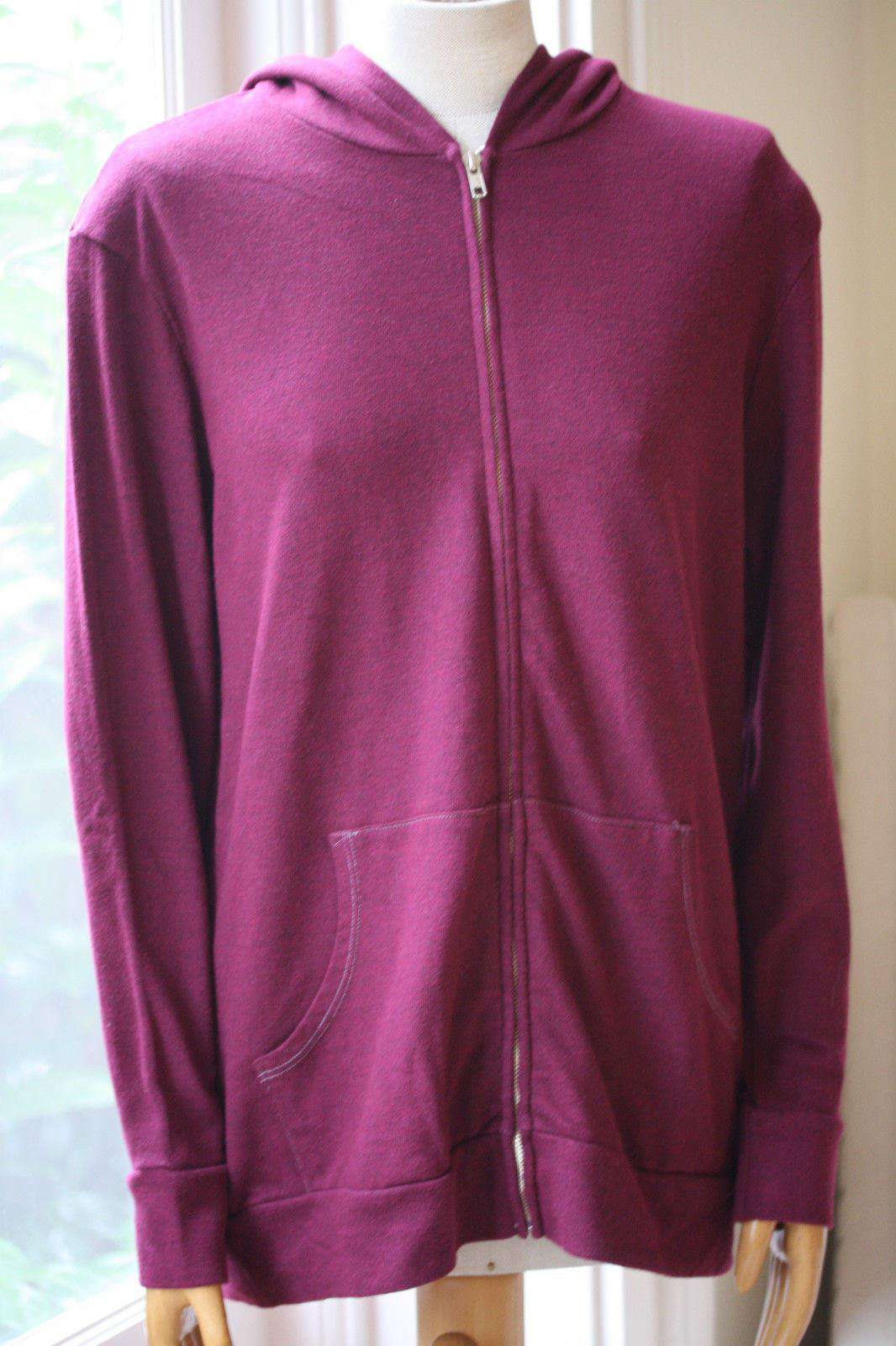MONROW BURGUNDY CLASSIC HOODIE SWEATSHIRT SMALL