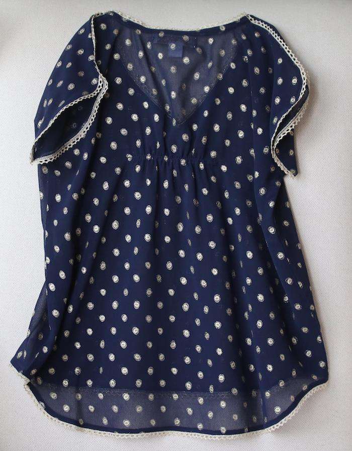 ANGEL'S FACE GIRLS BLUE & GOLD BEACH KAFTAN 4-5 YEARS