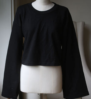 T BY ALEXANDER WANG TIE-BACK CROPPED SWEATER SMALL