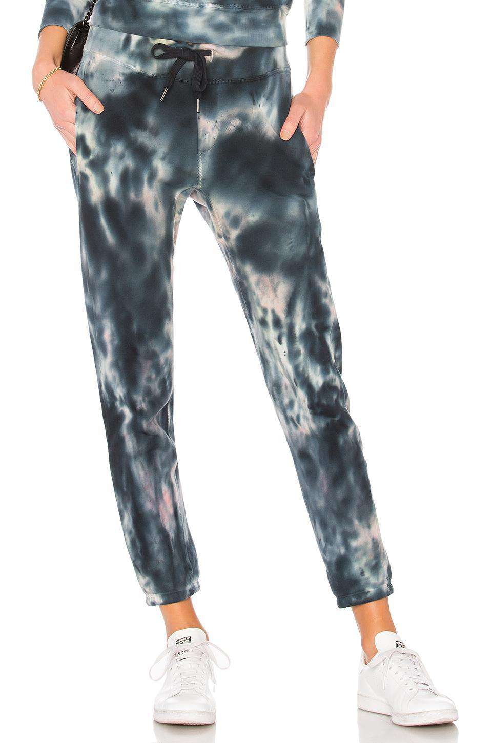 NSF SAYDE TIE DYE COTTON JERSEY TRACK PANTS SMALL