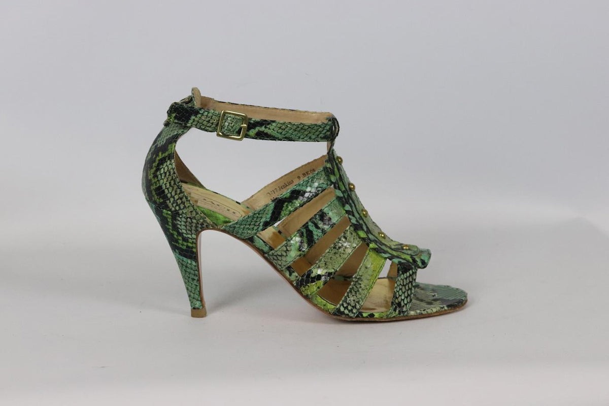 COACH CUTOUT PYTHON EFFECT LEATHER SANDALS EU 39 UK 6 US 9