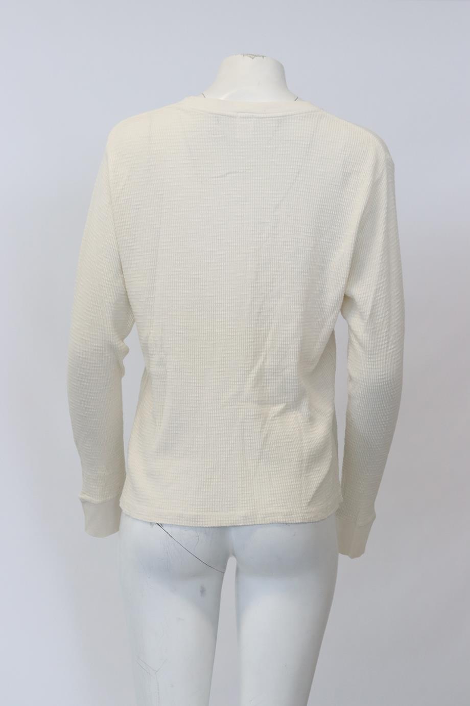RE/DONE WAFFLE KNIT COTTON TOP MEDIUM