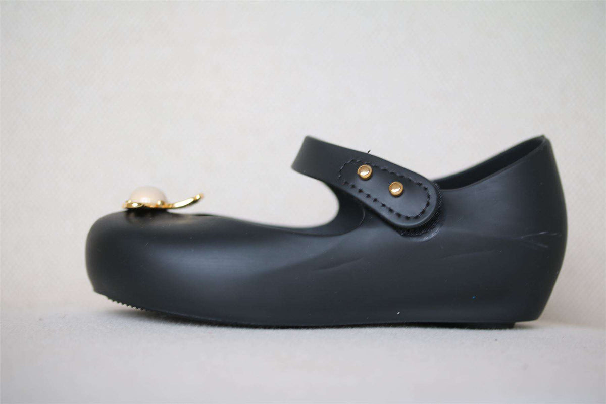 MINI MELISSA X VIVIENNE WESTWOOD GIRLS BLACK PEARL ORB JELLY SHOES EU 24 UK 7