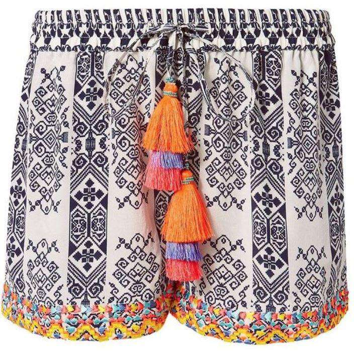 ROCOCO SAND EMBROIDERED SILK SHORTS SMALL