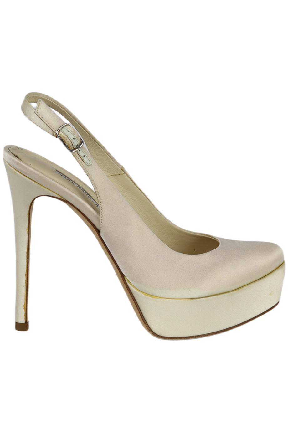 VERA WANG LAVENDER SATIN PLATFORM SLINGBACK PUMPS EU 37 UK 4 US 7