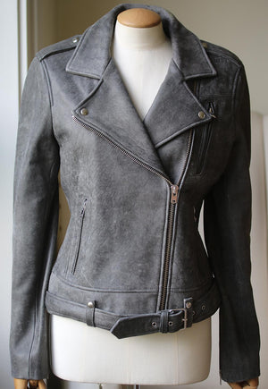 IRO JUNMIE LEATHER BIKER JACKET FR 40 UK 12