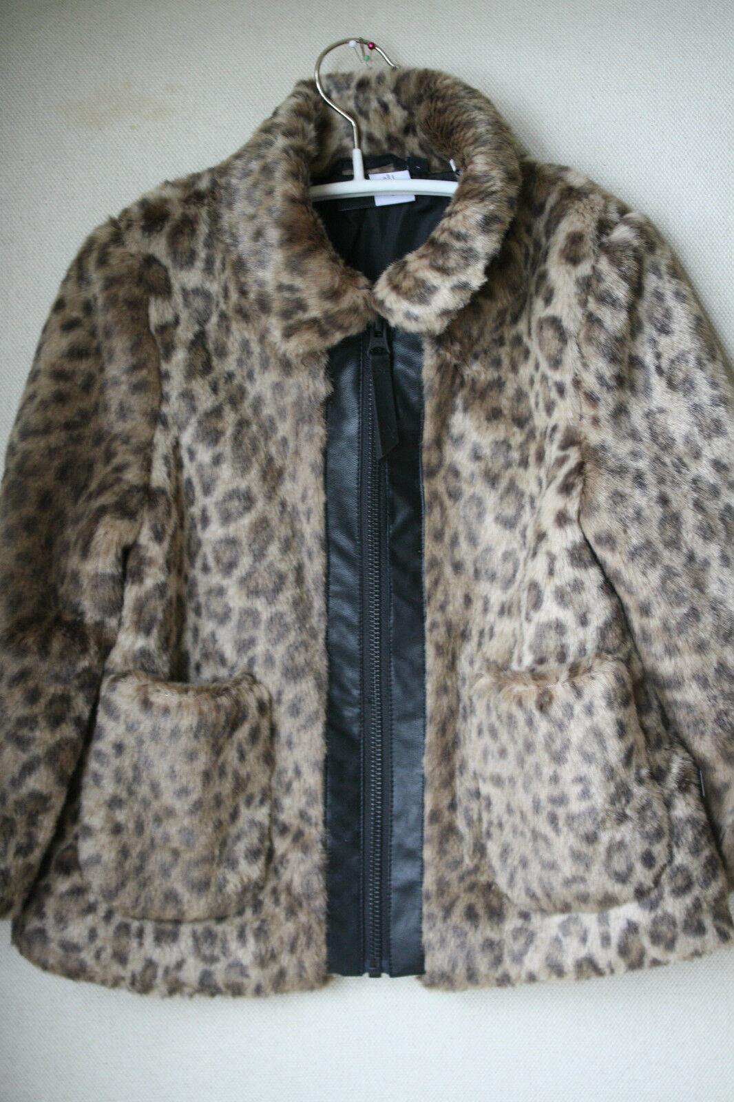 MOLO KIDS GIRLS LEOPARD FAUX FUR COAT 3 YEARS