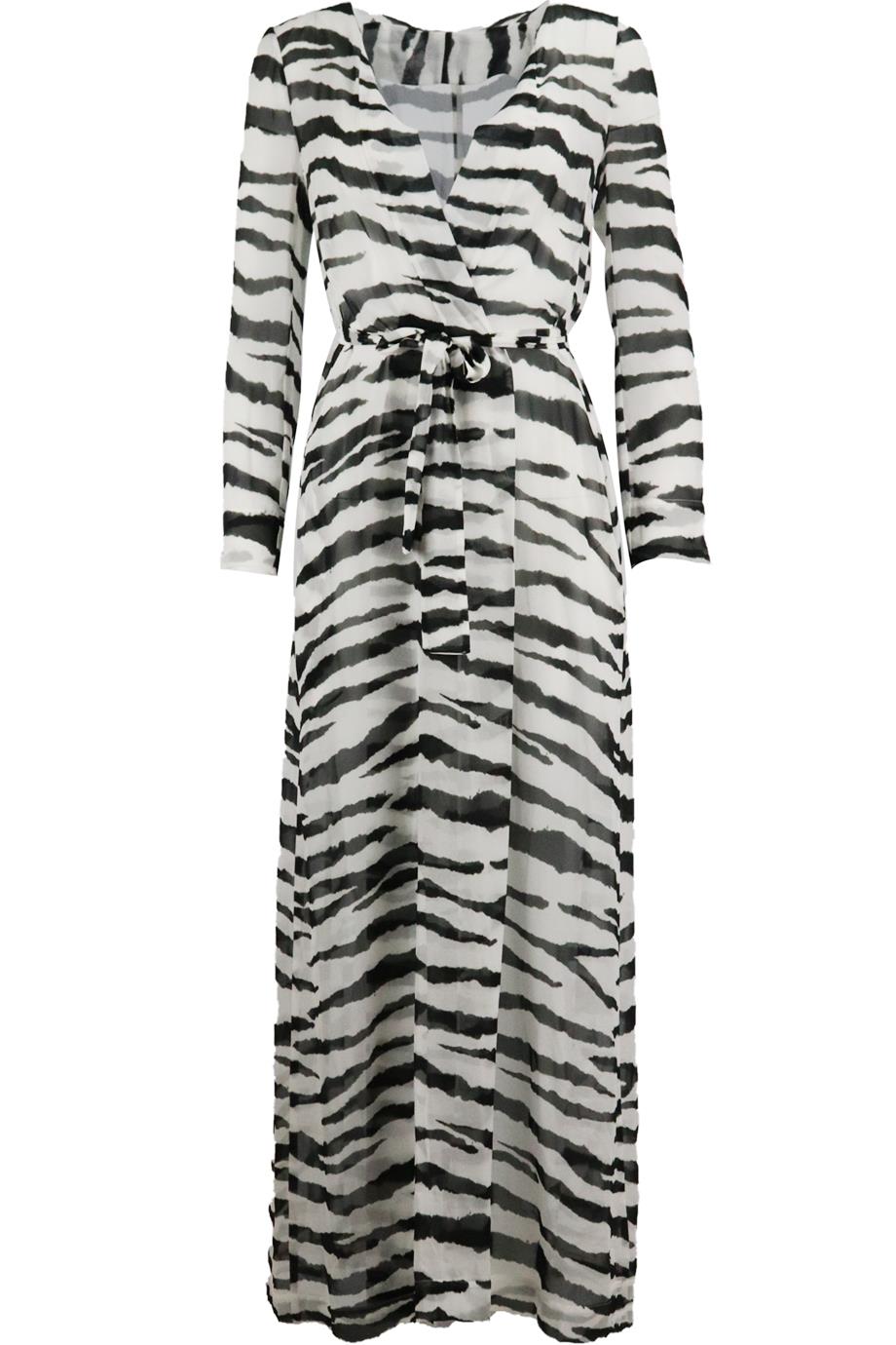 ON THE ISLAND BELTED PRINTED SILK ROBE IT 40 UK 8