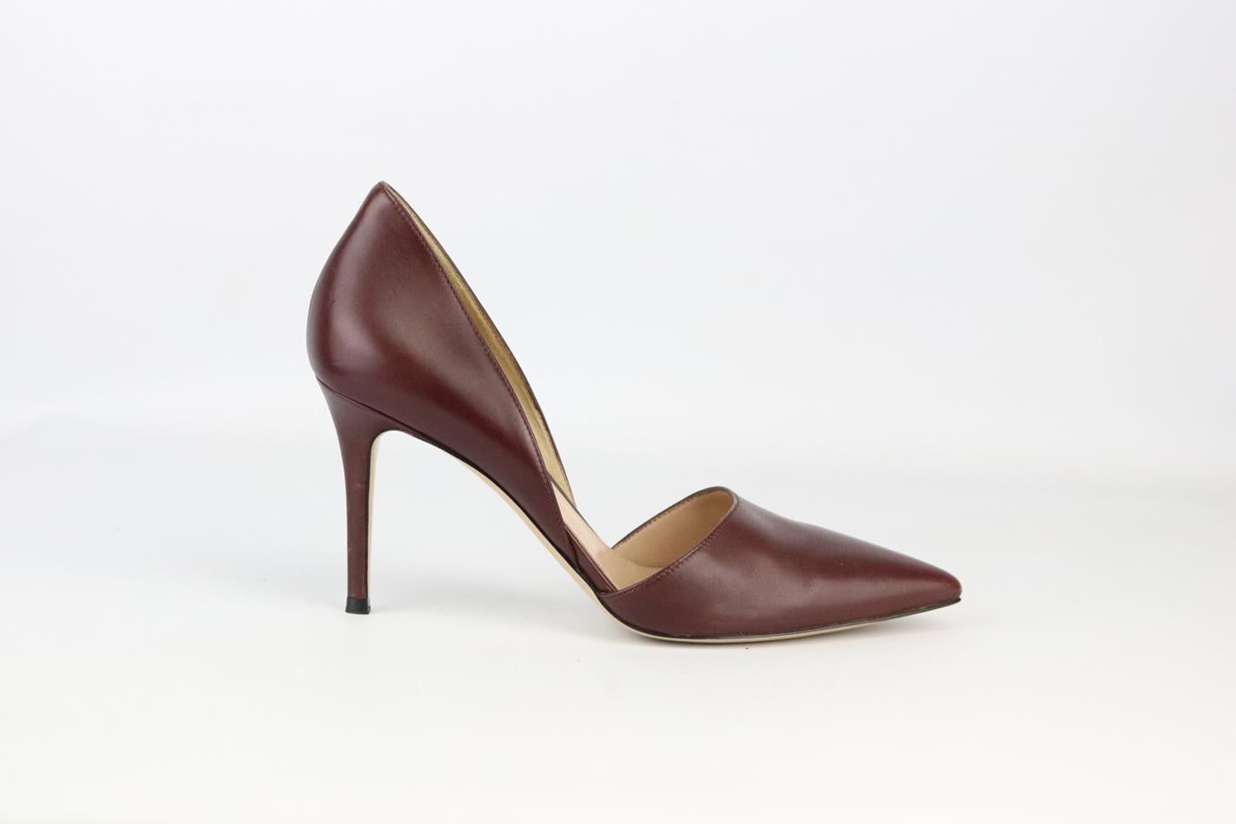 GIANVITO ROSSI D'ORSAY LEATHER PUMPS EU 40 UK 7 US 10