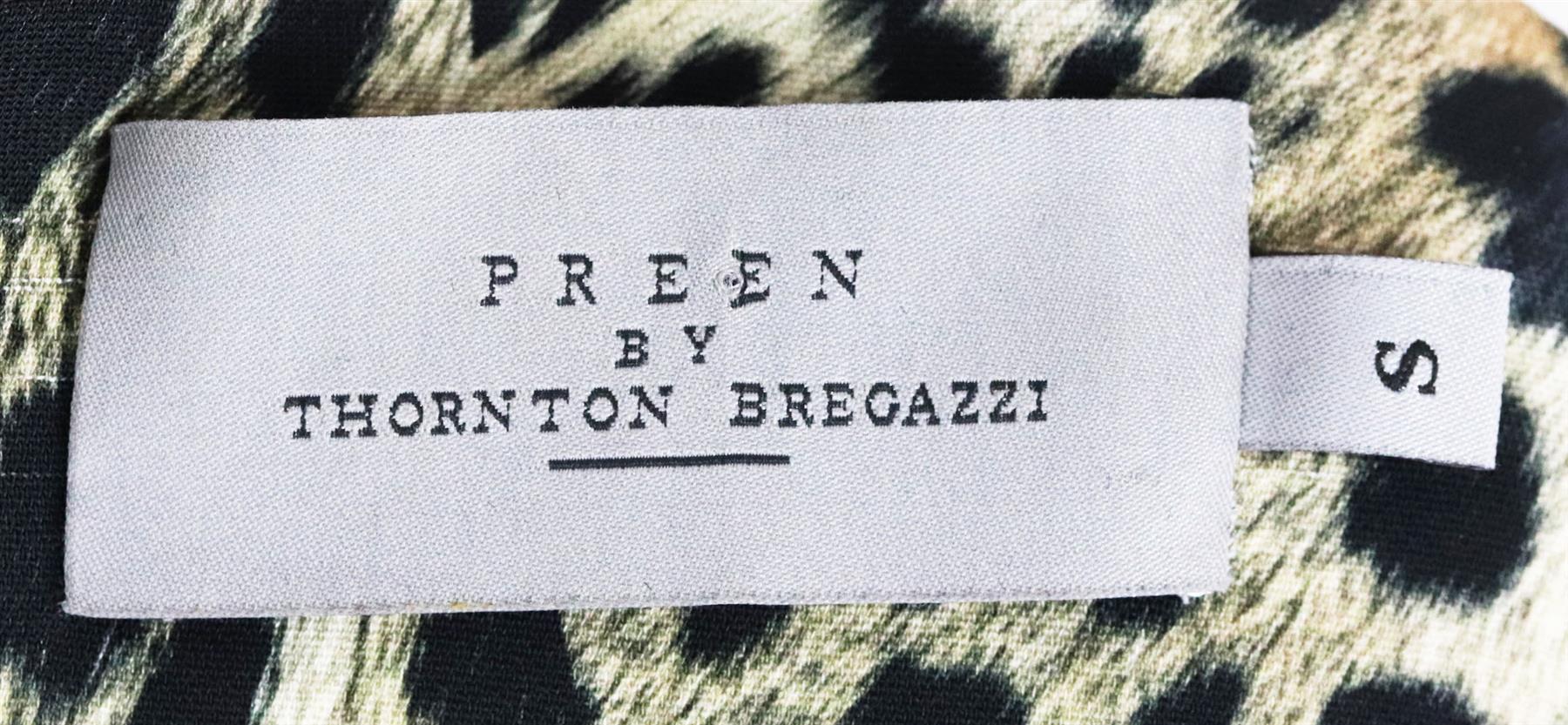 PREEN BY THORNTON BREGAZZI WRAP EFFECT PRINTED JERSEY DRESS SMALL