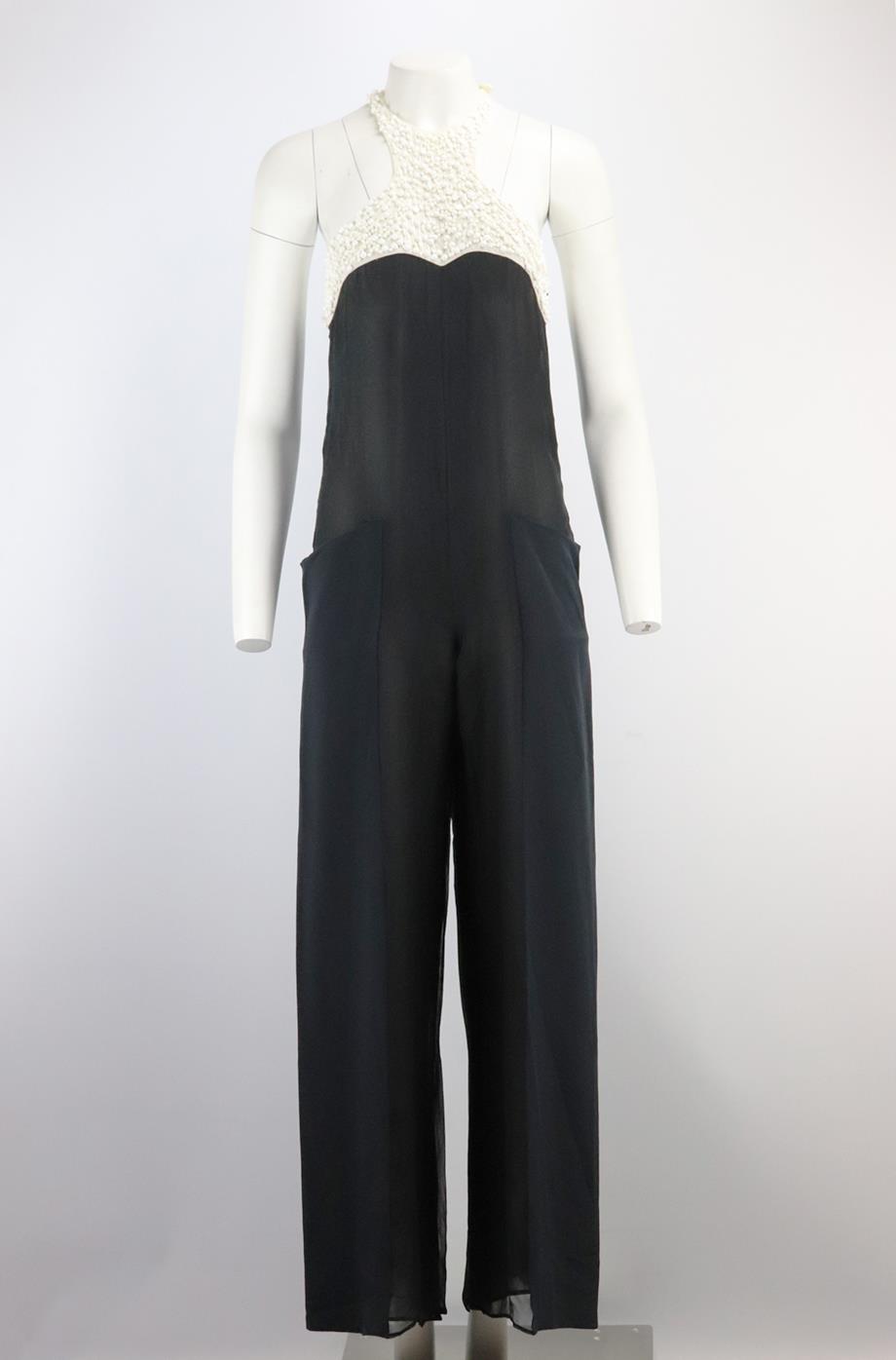 EMILIO PUCCI EMBELLISHED SILK JUMPSUIT IT 40 UK 8