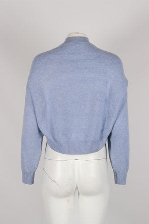 ALEXANDER WANG KNOTTED WOOL AND CASHMERE BLEND SWEATER SMALL