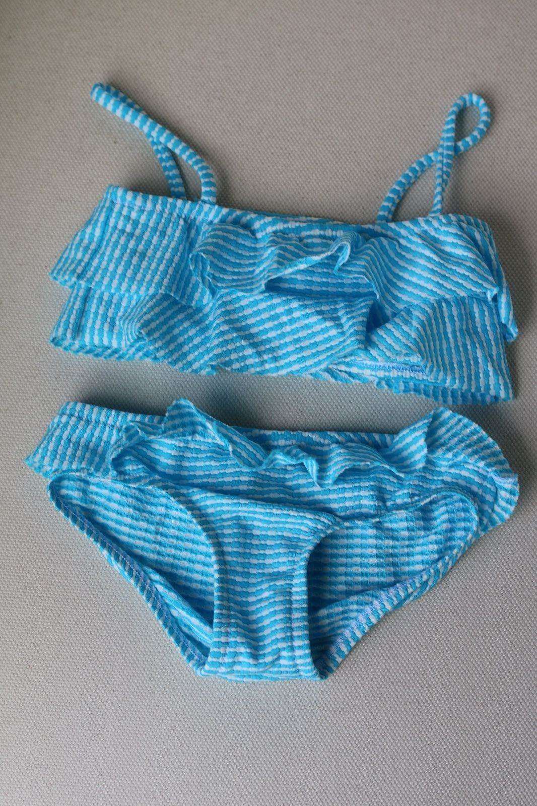 MELISSA ODABASH BABY GIRLS KIDS BLUE WHITE FRILL BIKINI 4 YEARS