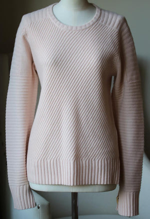EQUIPMENT ABRIL RIBBED WOOL AND CASHMERE BLEND SWEATER LARGE