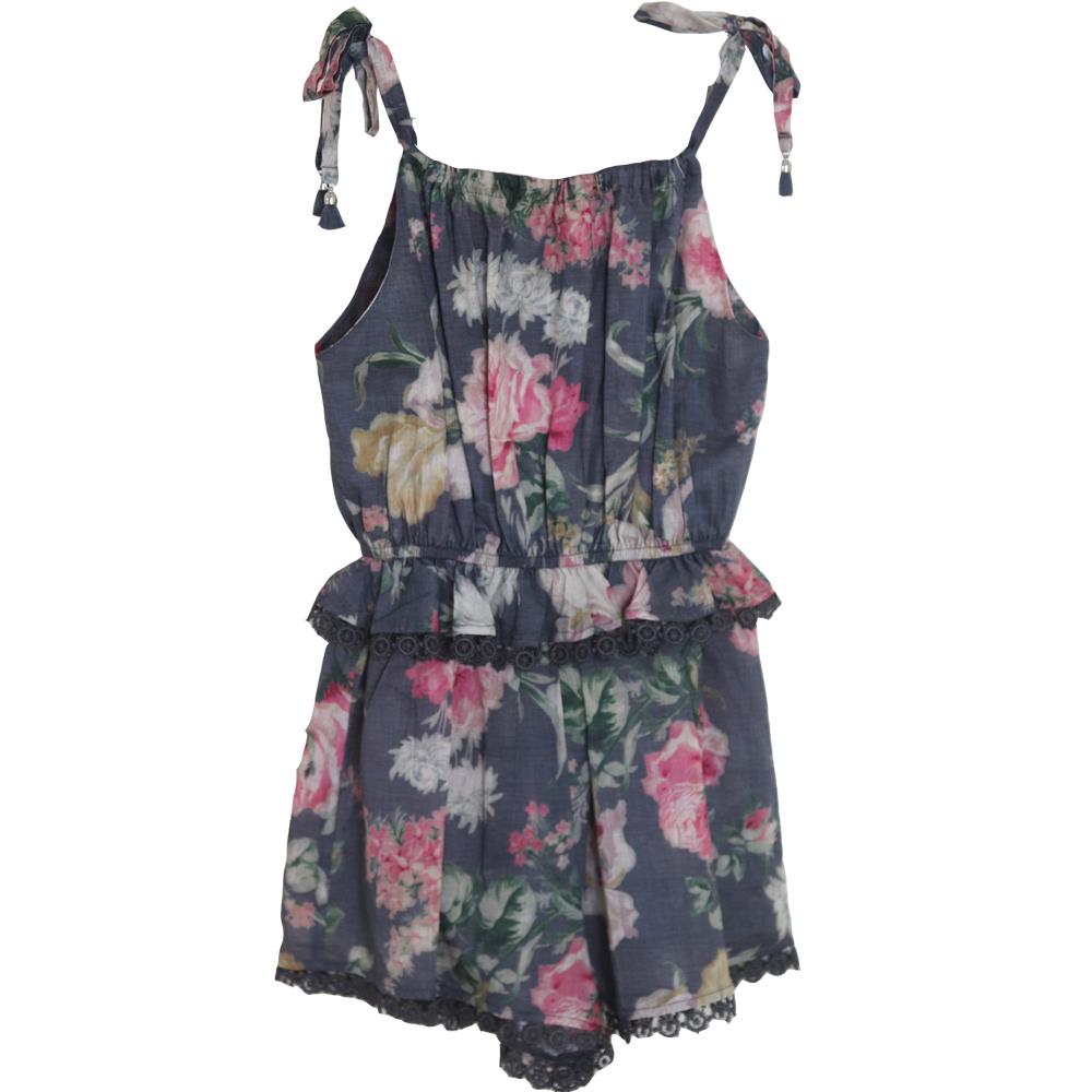 ZIMMERMANN KIDS GIRLS FLORAL COTTON PLAYSUIT 6 YEARS