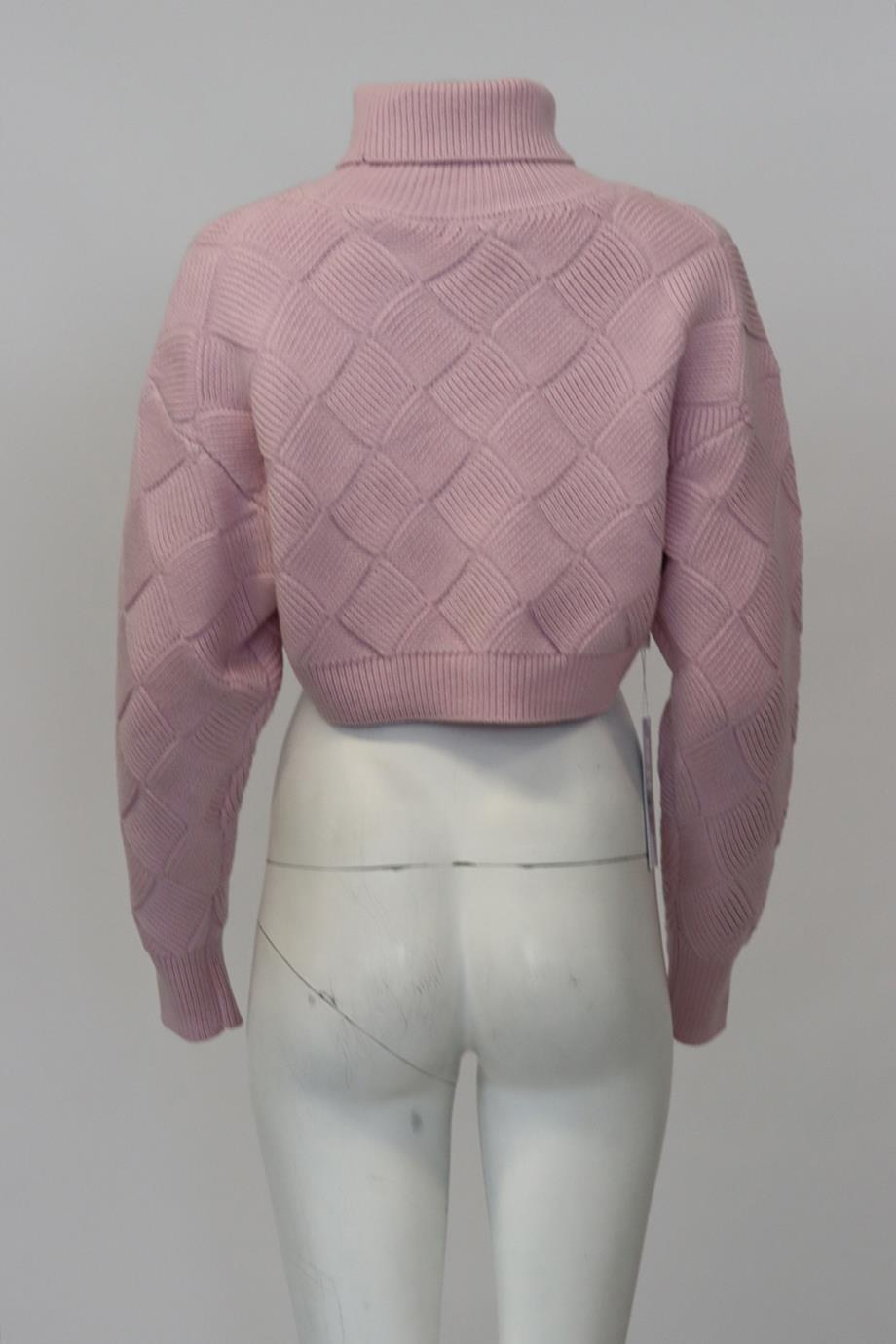 RONNY KOBO CROPPED WOOL BLEND TURTLENECK SWEATER SMALL