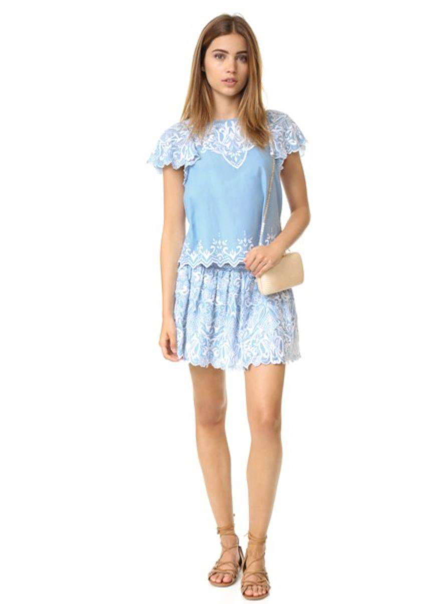 PARKER TADDY EMBROIDERED MINI SKIRT SMALL