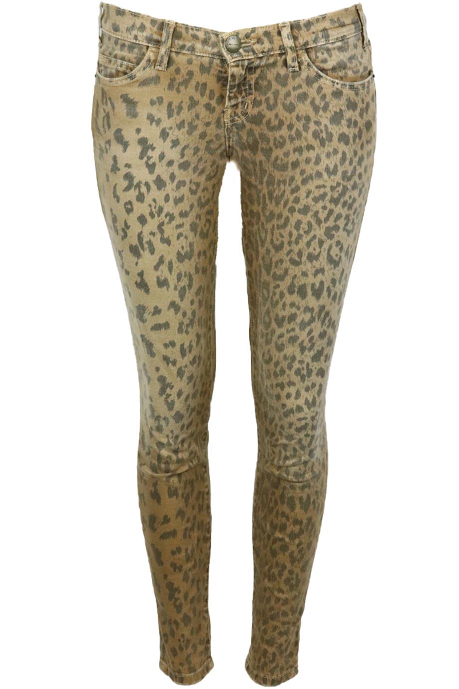 CURRENT/ELLIOTT LOW RISE LEOPARD PRINT SKINNY JEANS W26 UK 8