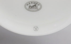 HERMÈS FIL D'ARGENT SET OF 2 PORCELAIN COFFEE CUP AND SAUCER