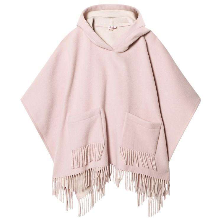 IL GUFO KIDS GIRLS FRINGED WOOL PONCHO 4 YEARS
