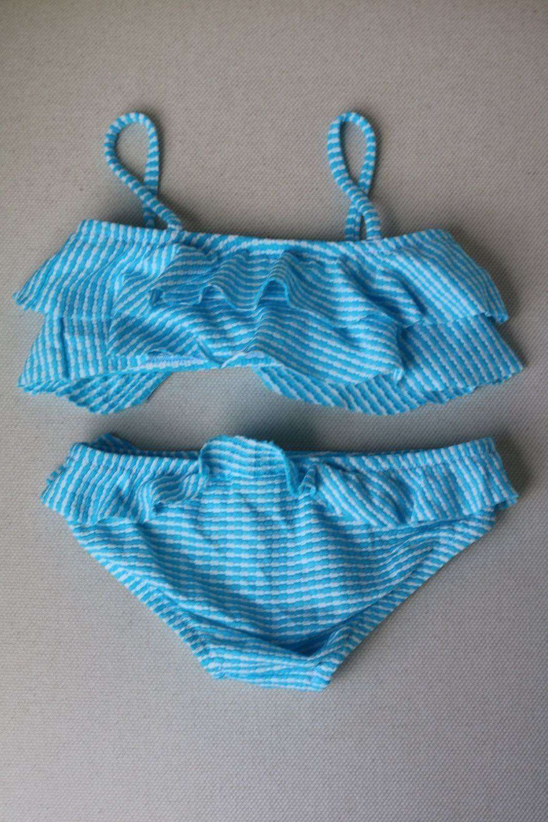 MELISSA ODABASH BABY GIRLS KIDS BLUE WHITE FRILL BIKINI 4 YEARS