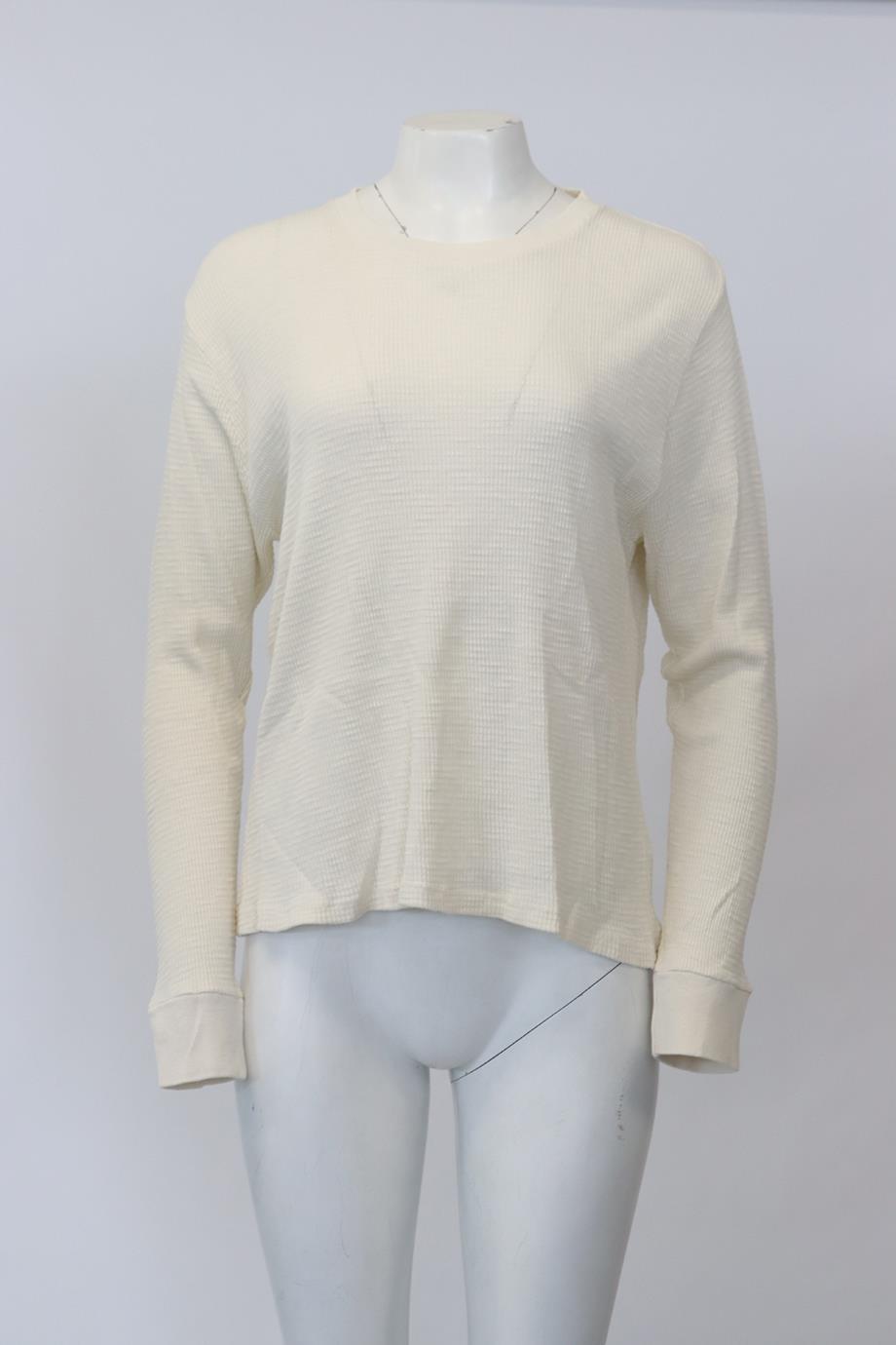 RE/DONE WAFFLE KNIT COTTON TOP MEDIUM
