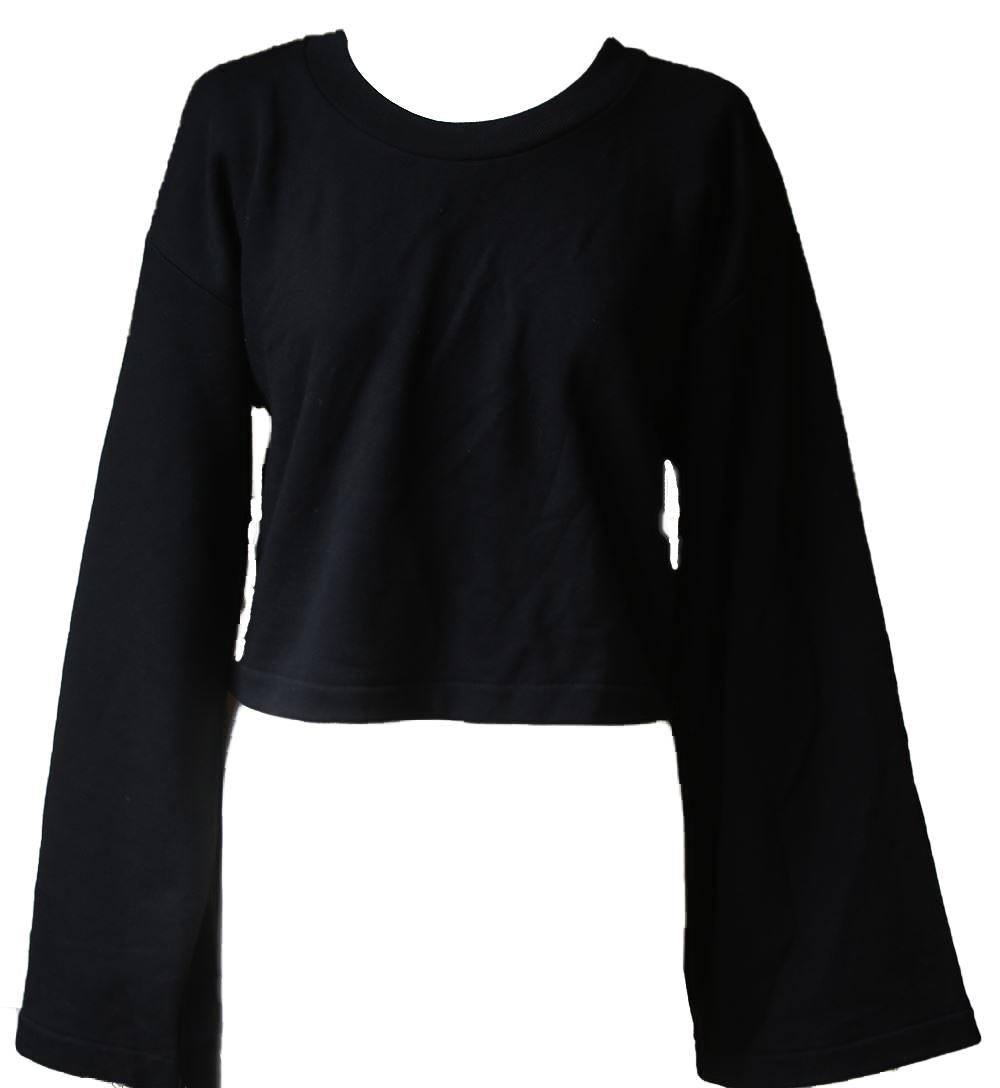 T BY ALEXANDER WANG TIE-BACK CROPPED SWEATER SMALL