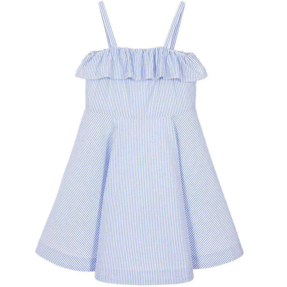 POLO RALPH LAUREN GIRLS BLUE SEERSUCKER DRESS 4 YEARS