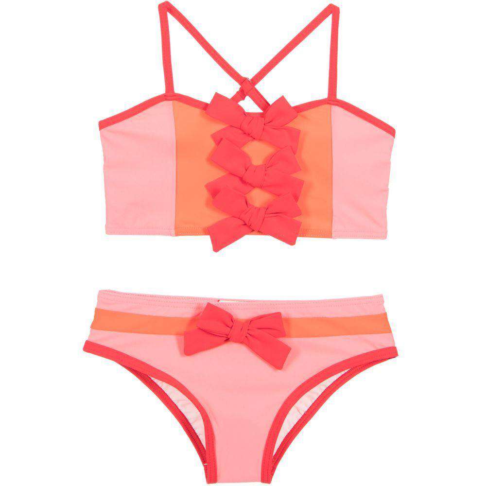 GUCCI GIRLS PINK BIKINI WITH RED BOWS 4 YEARS